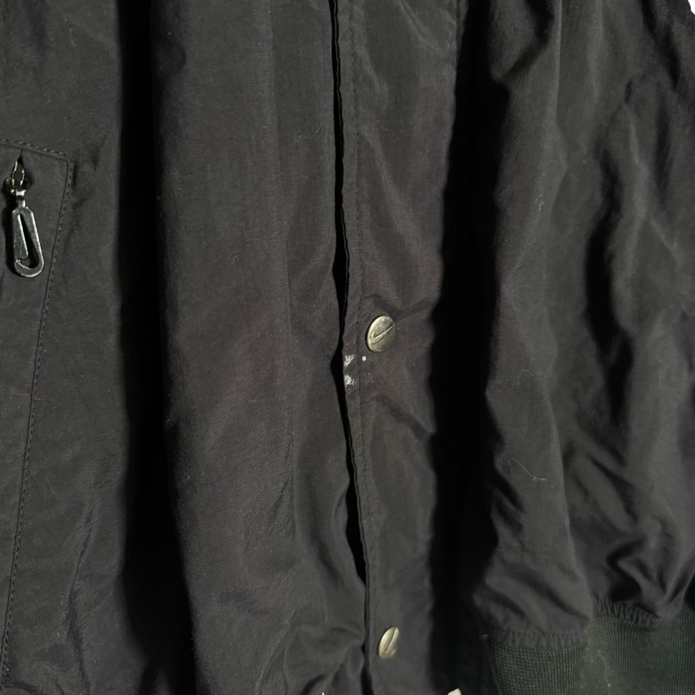 Vintage Nike Men's XL Bomber Jacket Black Striped 90s Y2K Skater Snap Grunge - Picture 6 of 7